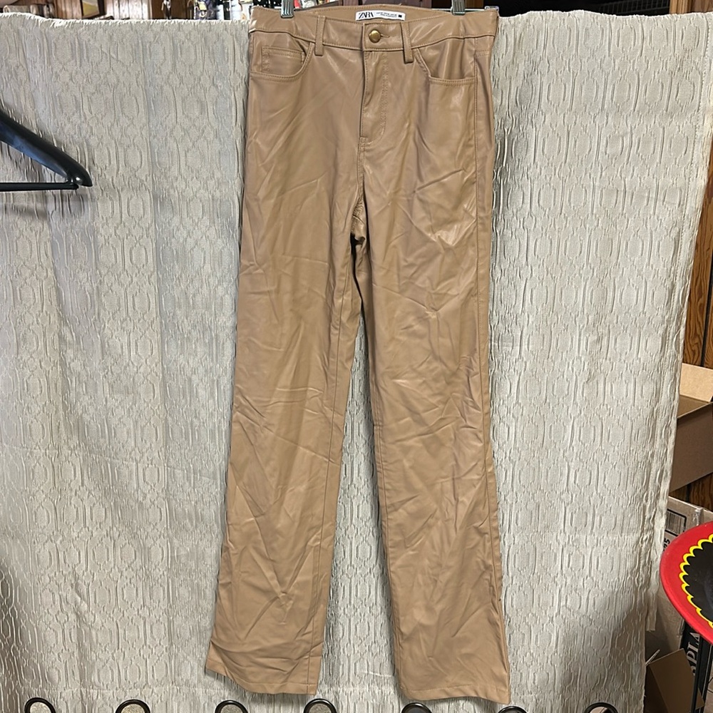 Zara faux leather pants. Sz 02, like new